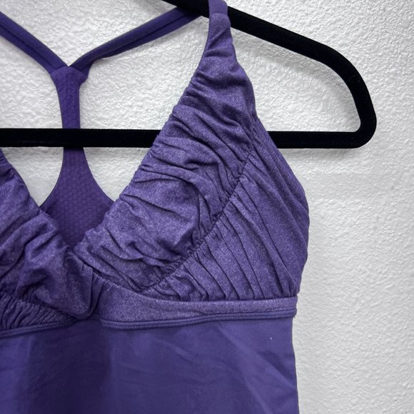 Lululemon purple racerback womens cross front built in support tank  Size: 6 - Picture 3 of 7